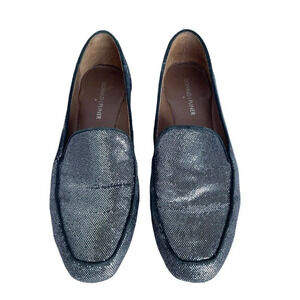 Donald J Pliner Women's Elana Slip-On Loafer Size 10 M Gunmetal Sparkles